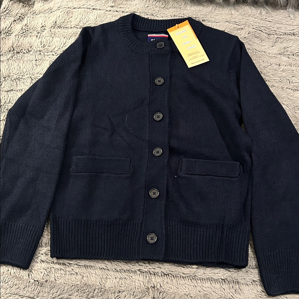 French Toast Dark Blue Knit Cardigan